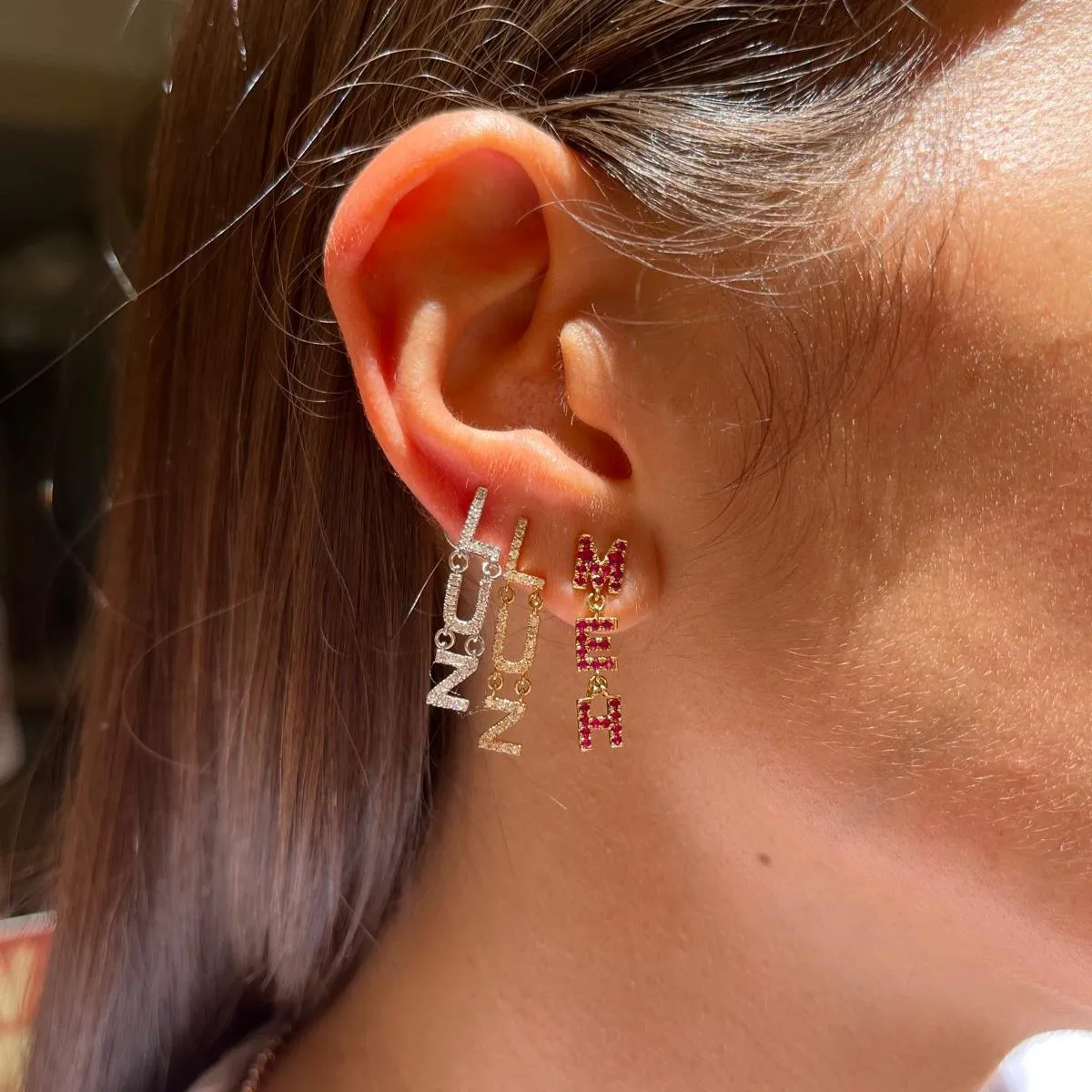 0.14ct Diamond 18K White Gold Luz Single Dangle Drop Earring sold by Wish Fine Jewelry product image thumbnail 3