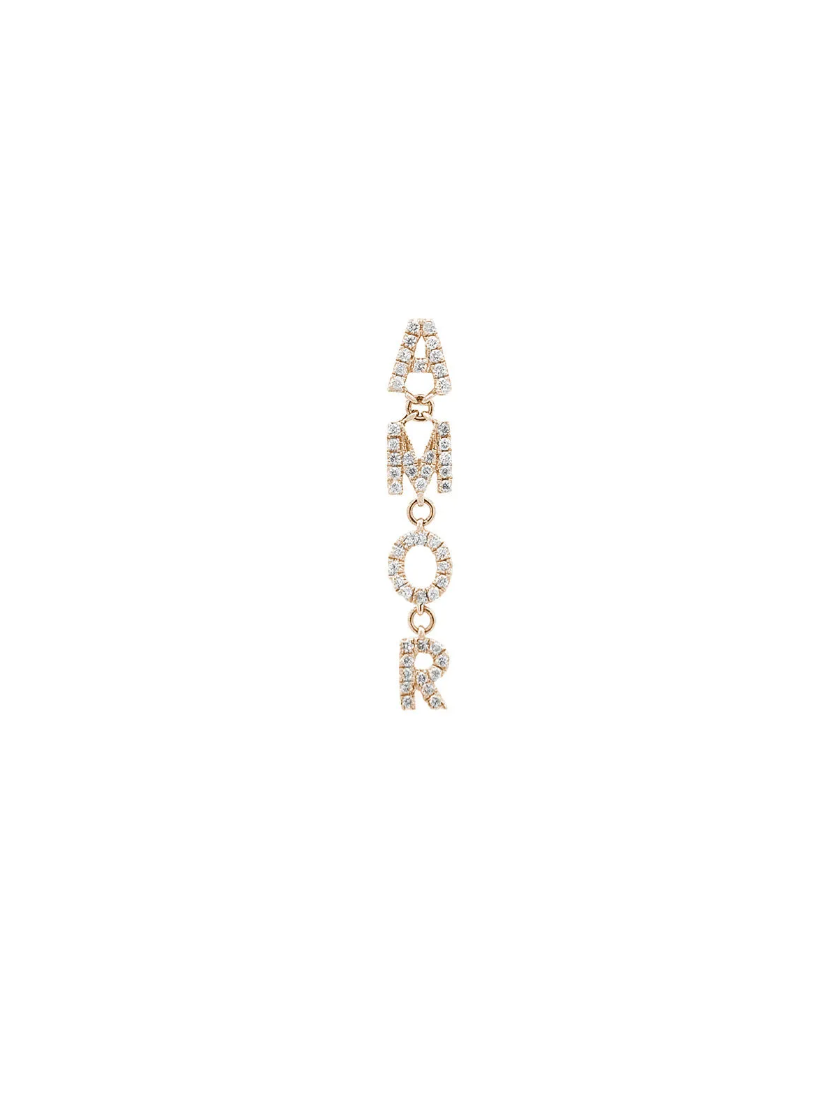 0.20ct Diamond 18K Gold "Amor" Single Dangle Drop Earring sold by Wish Fine Jewelry product image thumbnail 2