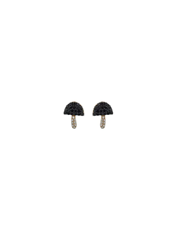 0.34ct Black & White Diamond 14K Gold Mushroom Stud sold by Wish Fine Jewelry