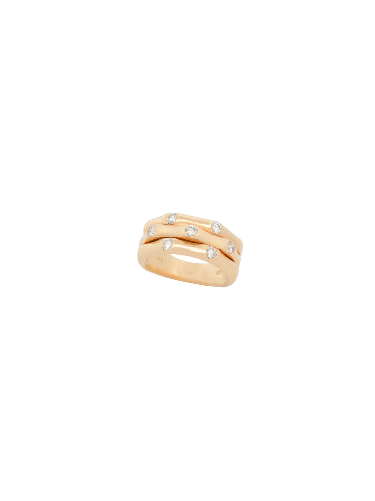 0.47ct Diamond 18K Gold Multi Row Ring sold by Wish Fine Jewelry