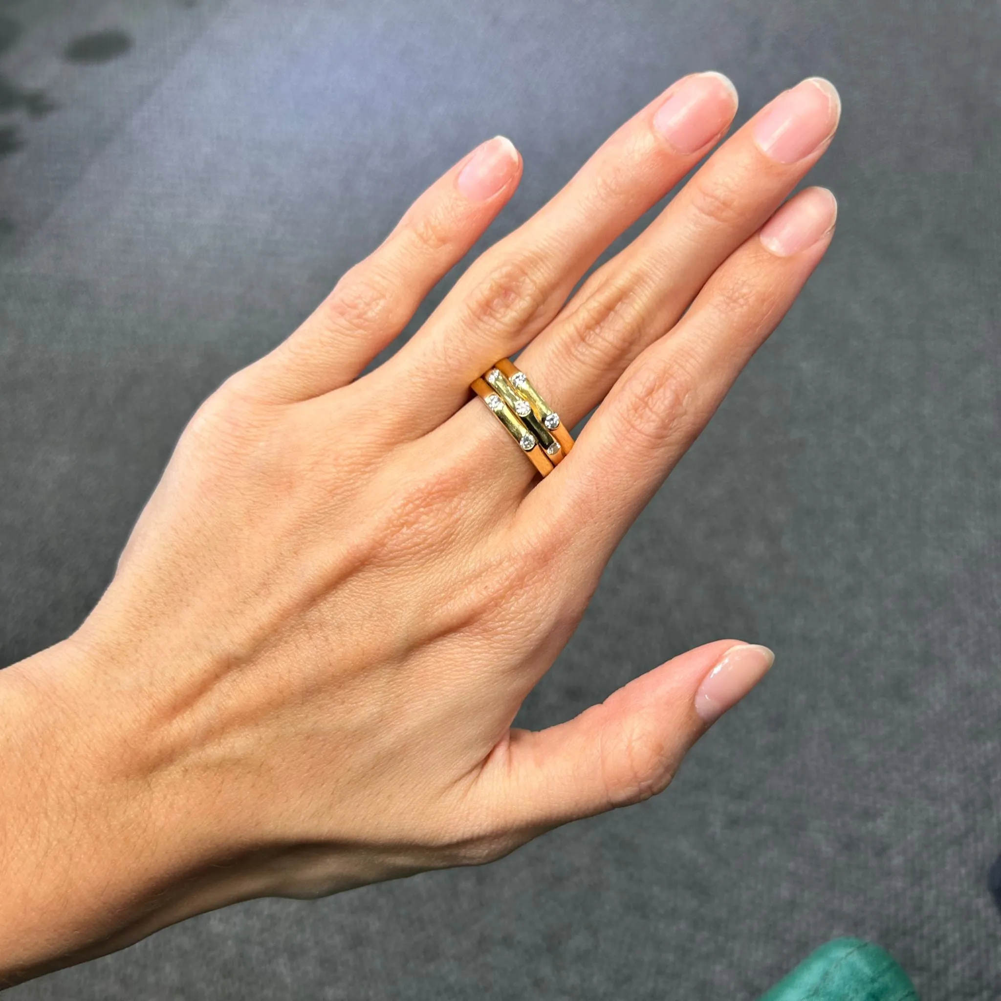 0.47ct Diamond 18K Gold Multi Row Ring sold by Wish Fine Jewelry product image thumbnail 2