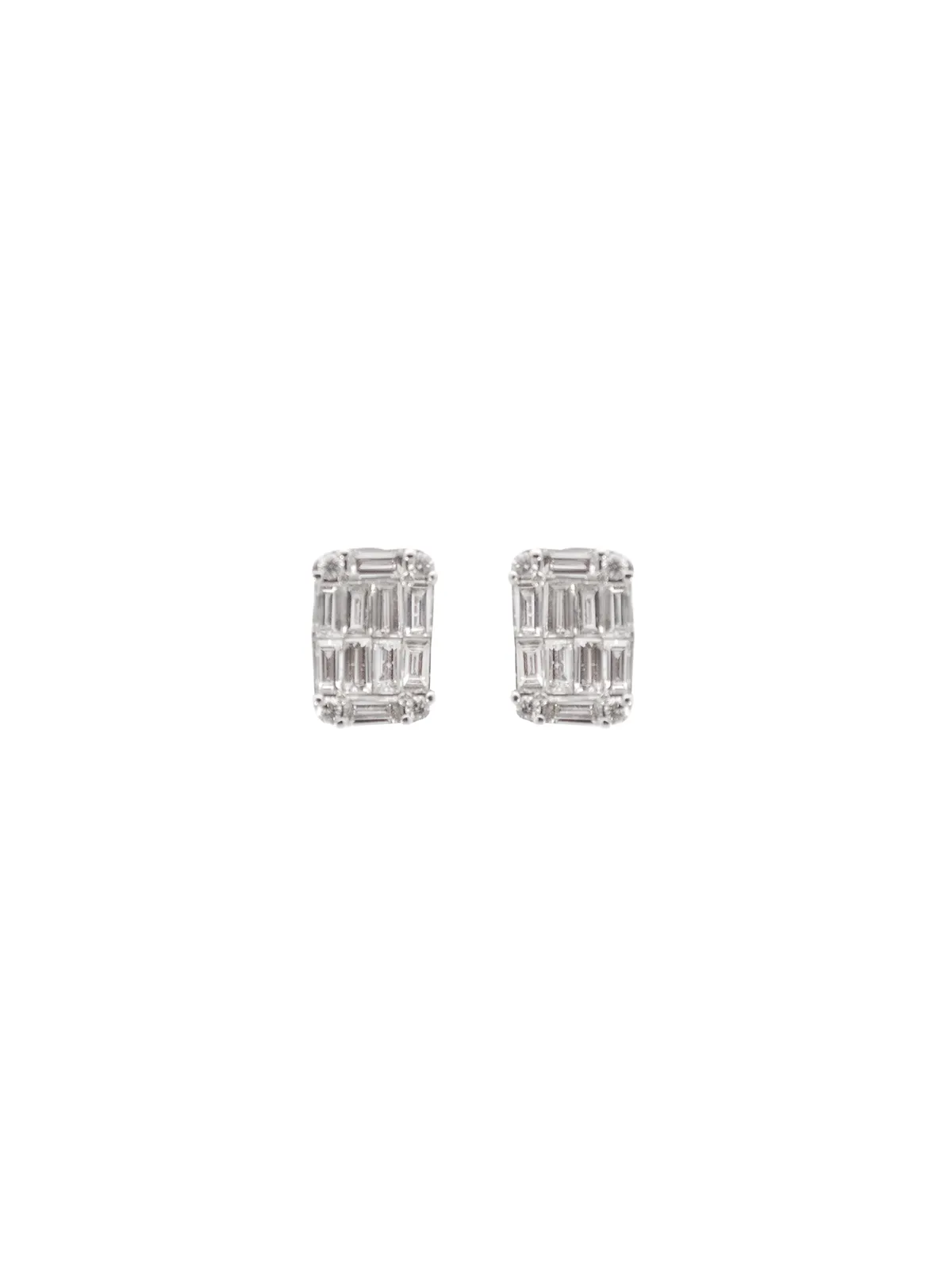 0.94ct Diamond 18K Gold Rectangular Illusion Set Earrings sold by Wish Fine Jewelry