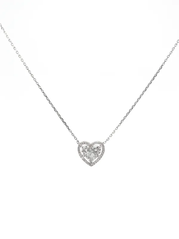1.10ct Diamond 18K Gold Heart Pendant Chain Necklace sold by Wish Fine Jewelry
