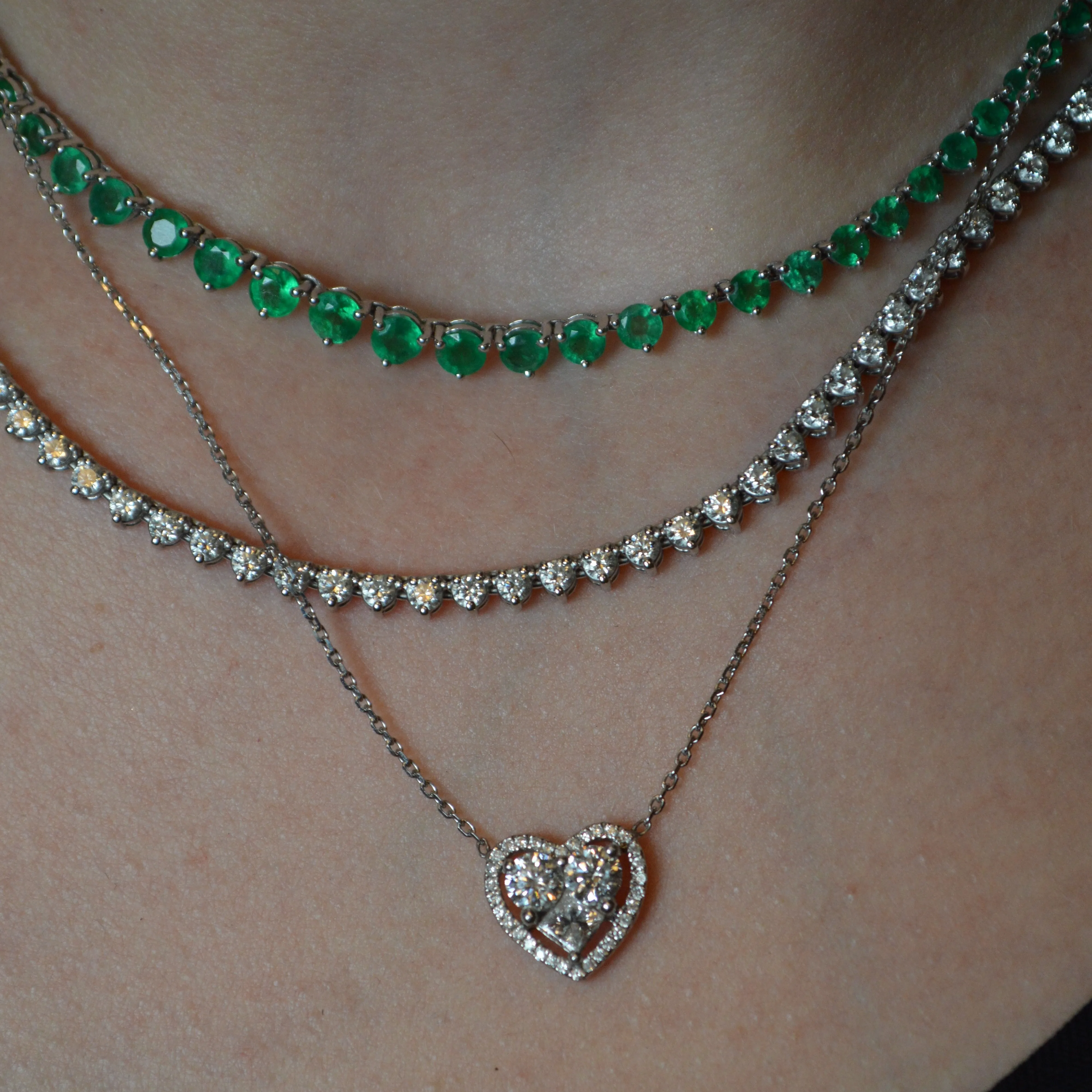 1.10ct Diamond 18K Gold Heart Pendant Chain Necklace sold by Wish Fine Jewelry product image thumbnail 3