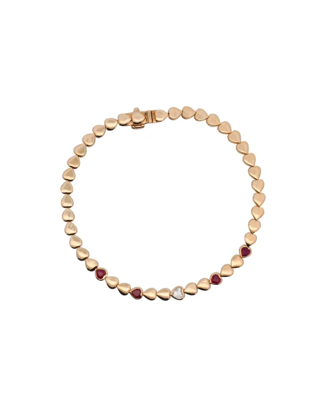 0.68ct Diamond 14K Gold Heart Bracelet sold by Wish Fine Jewelry