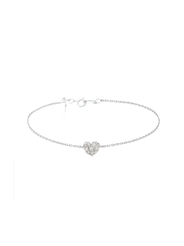 0.20ct Diamond 18K Gold Heart Chain Bracelet sold by Wish Fine Jewelry