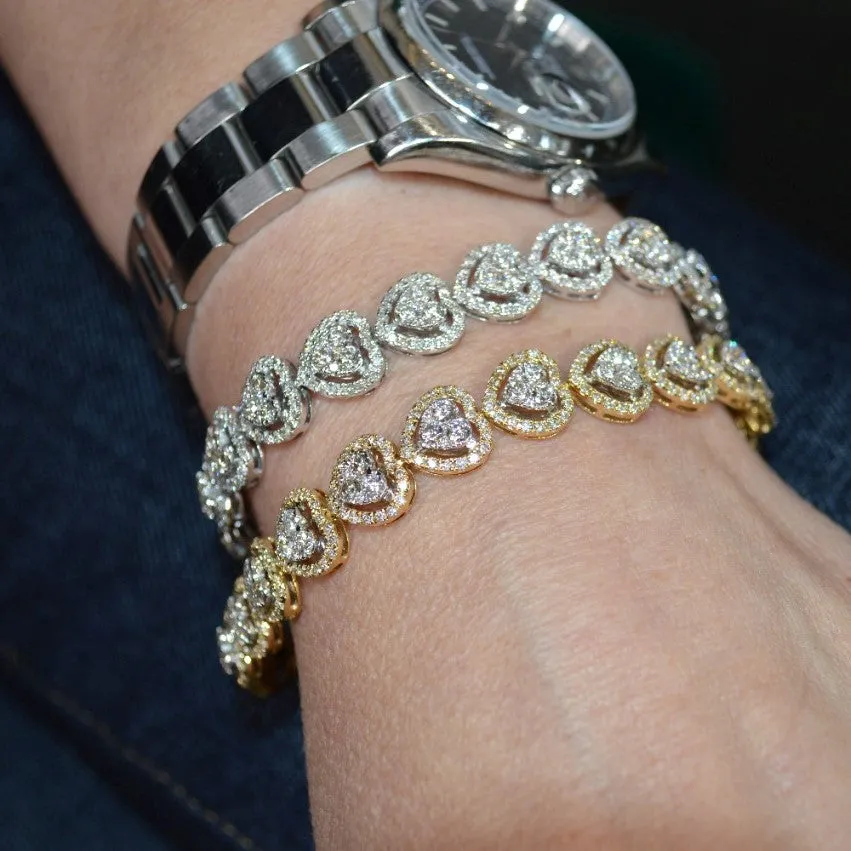 6.01ct Diamond 14K Gold Heart Tennis Bracelet sold by Wish Fine Jewelry product image thumbnail 3