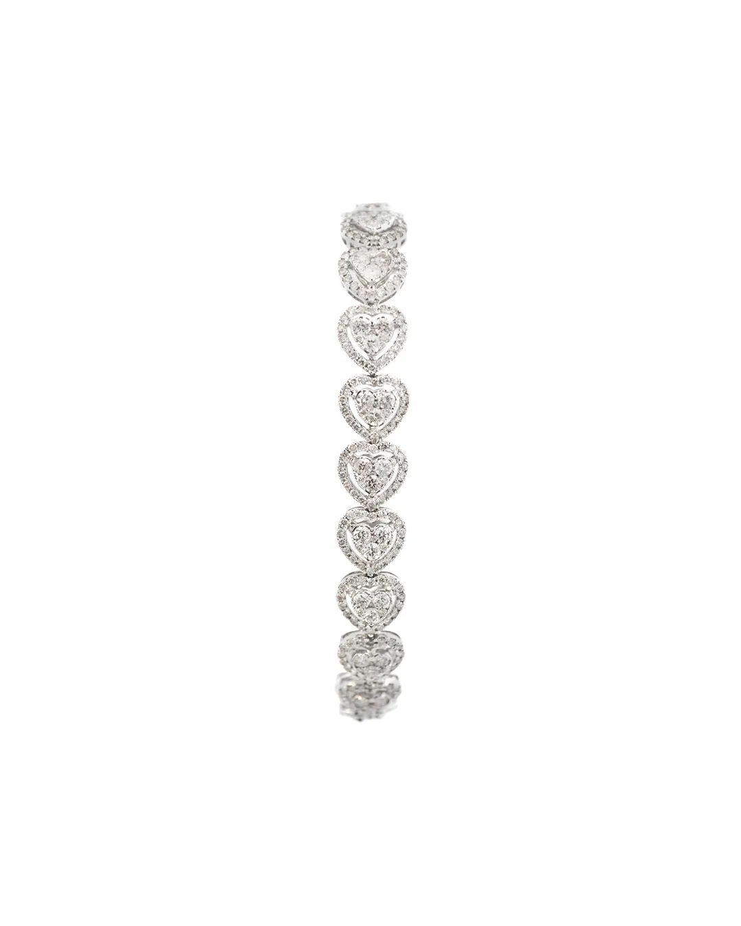 6.01ct Diamond 14K Gold Heart Tennis Bracelet sold by Wish Fine Jewelry product image thumbnail 2