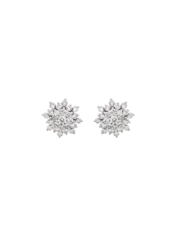 1.70ct Diamond 18K Gold Starburst Stud Earrings sold by Wish Fine Jewelry