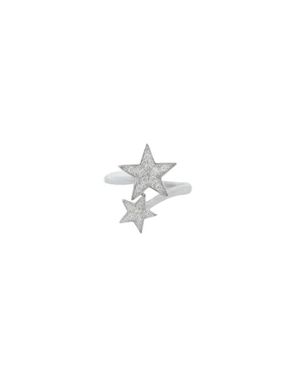 0.30ct Diamond 18K Gold Double Star Ring sold by Wish Fine Jewelry