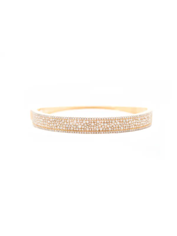 2.50ct Diamond 14K Gold Multi Row Pave Bangle Bracelet sold by Wish Fine Jewelry