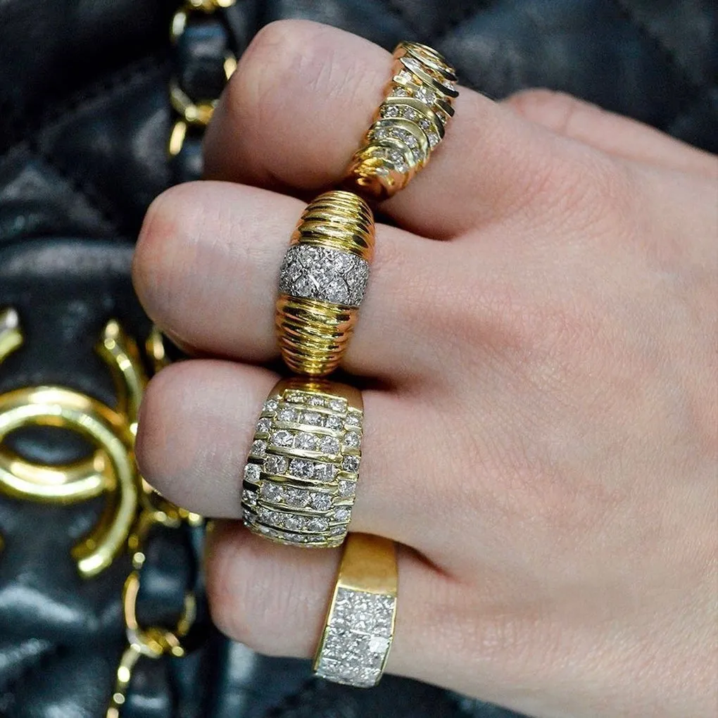 2.75ct Diamond 14K Gold Multi Row Ring sold by Wish Fine Jewelry product image thumbnail 2