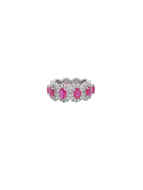 4.80ct Diamond Ruby 18K Gold Eternity Ring sold by Wish Fine Jewelry