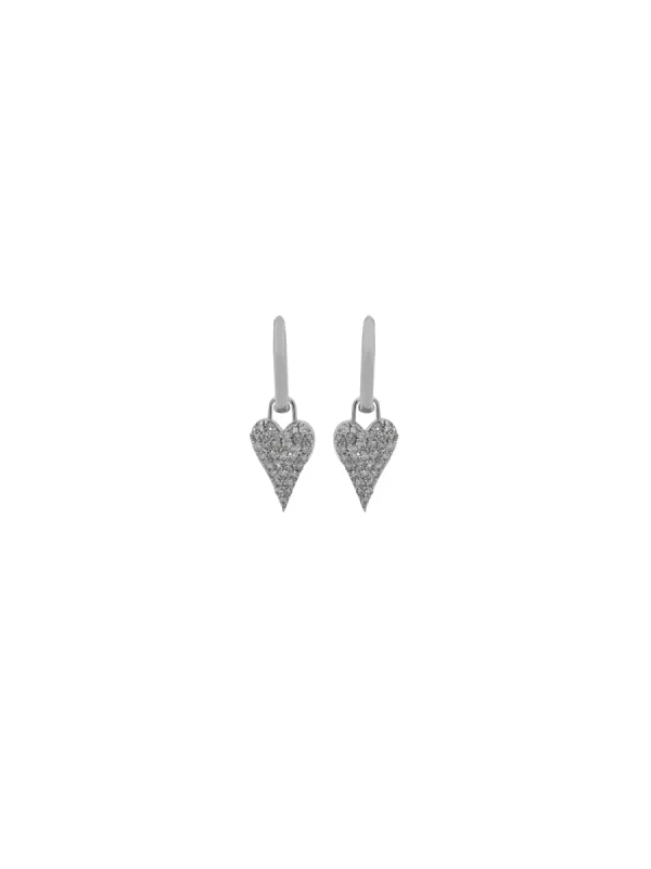 0.34ct Diamond 14K Gold Dangle Drop Heart Earrings sold by Wish Fine Jewelry