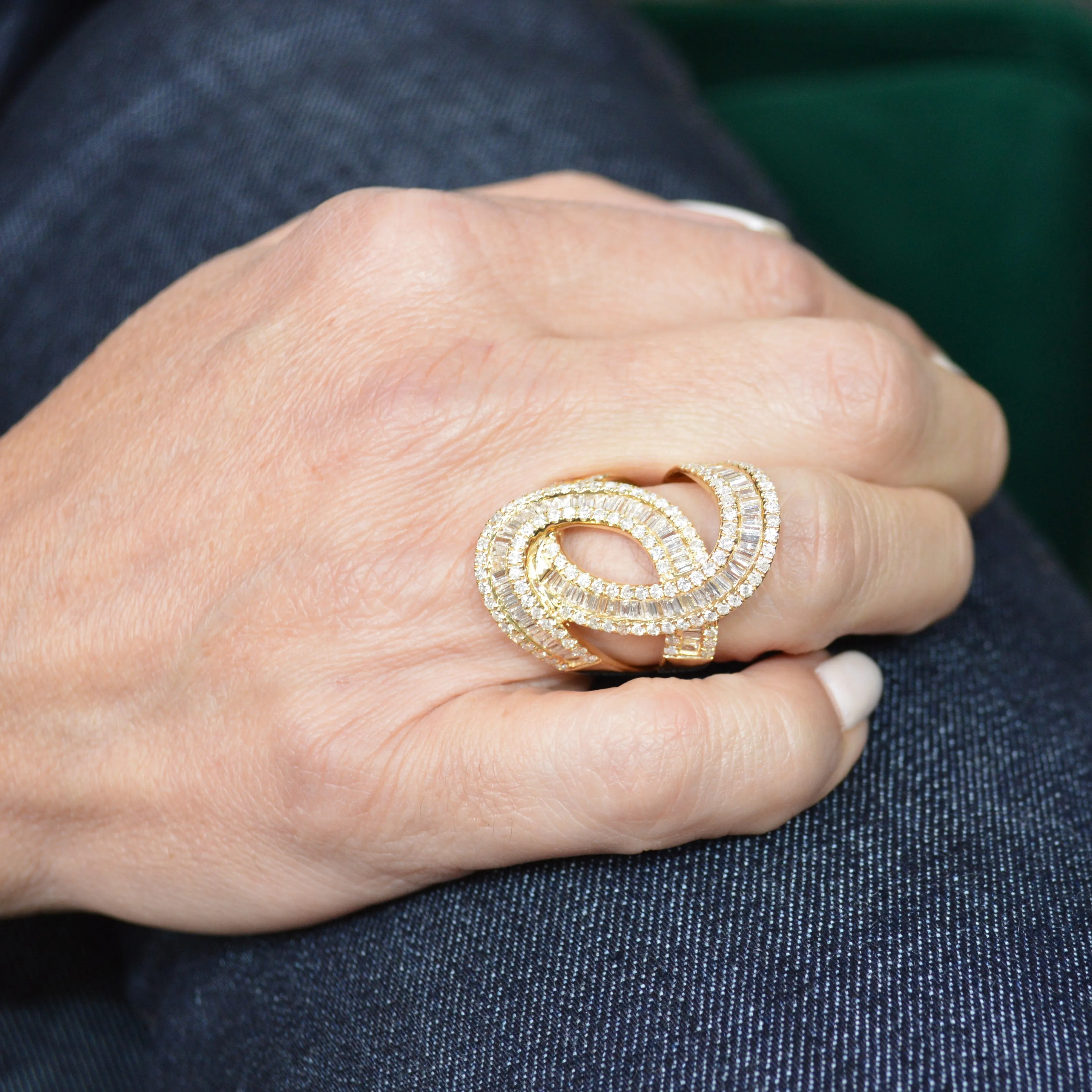 2.37ct Diamond 14K Gold Long Cocktail Ring sold by Wish Fine Jewelry product image thumbnail 2