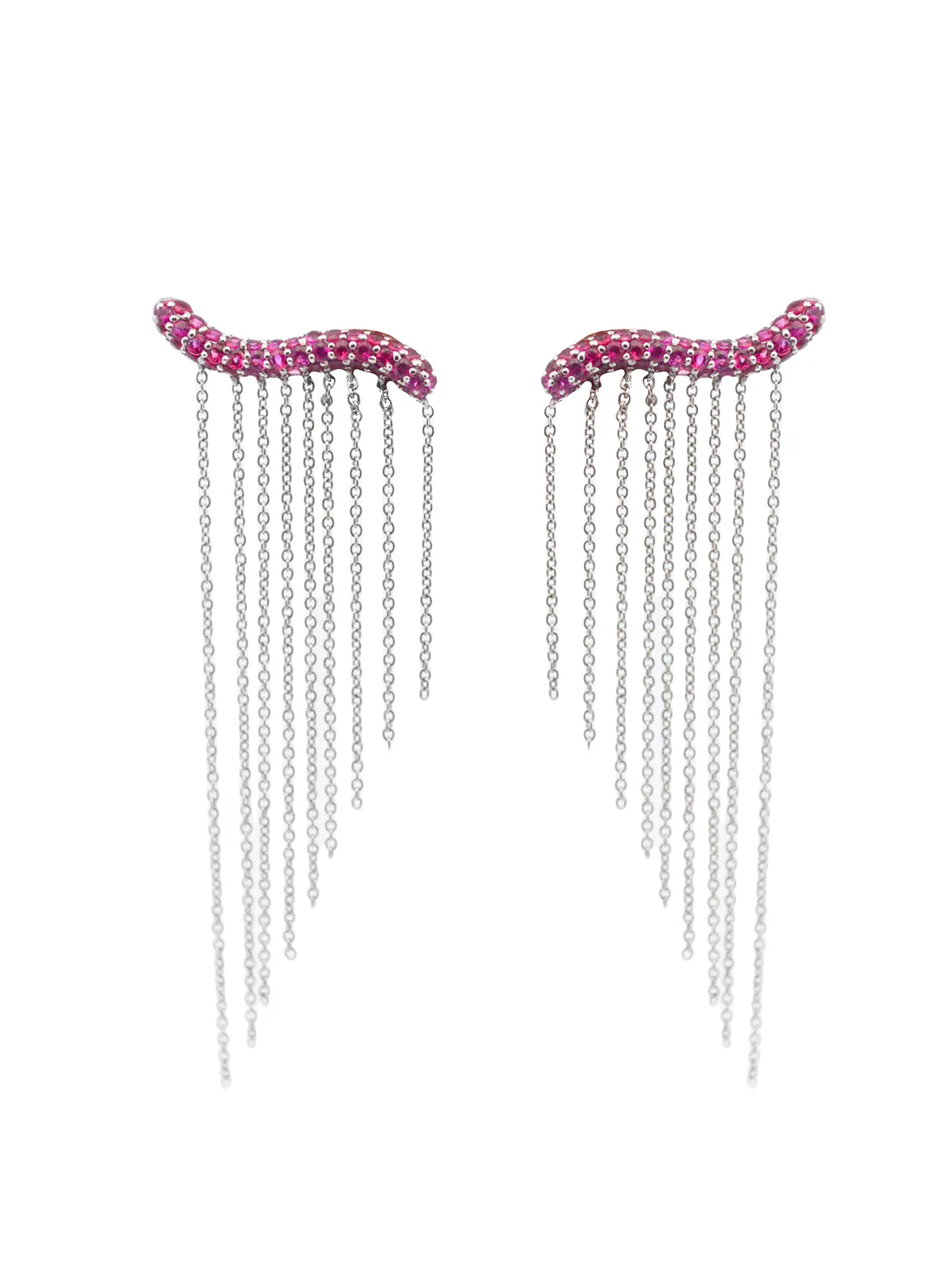 1.20ct Ruby 18K Gold Tassel Drop Earrings sold by Wish Fine Jewelry