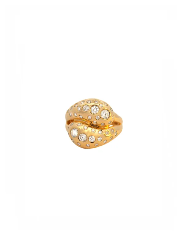 2.09ct Diamond 14K Gold Studded Dome Ring sold by Wish Fine Jewelry