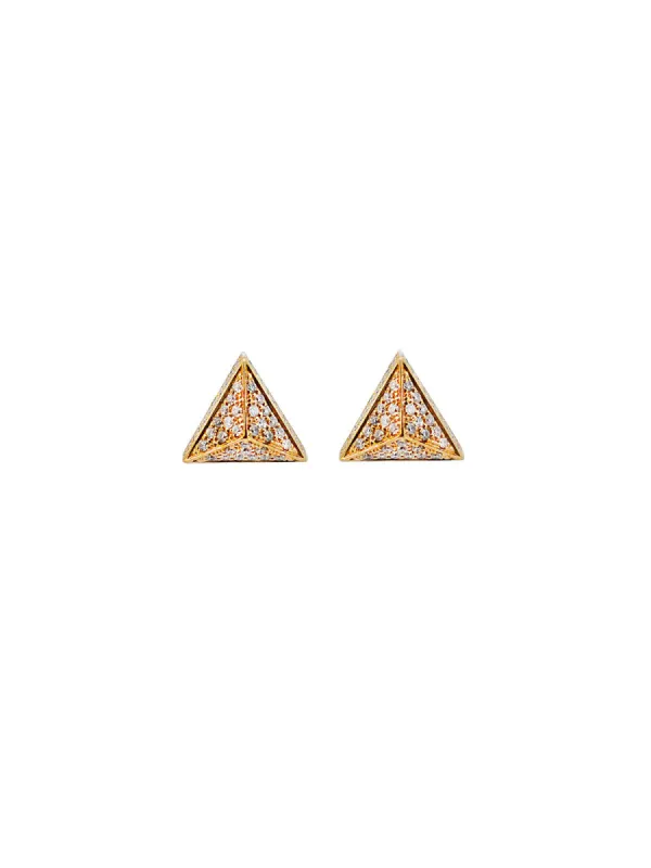 0.79ct Diamond 14K Gold Triangle Stud Earrings sold by Wish Fine Jewelry