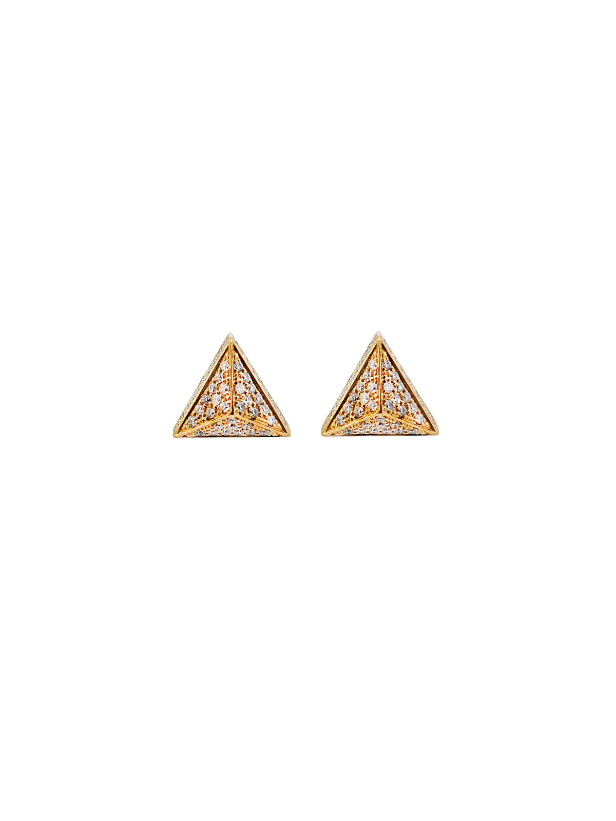 0.79ct Diamond 14K Gold Triangle Stud Earrings sold by Wish Fine Jewelry
