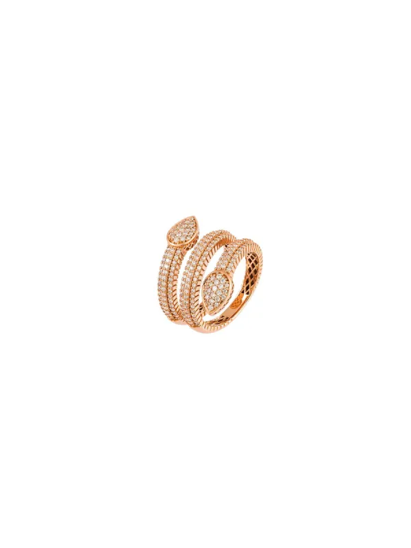 0.92ct Diamond 18K Gold Spiral Snake Ring sold by Wish Fine Jewelry