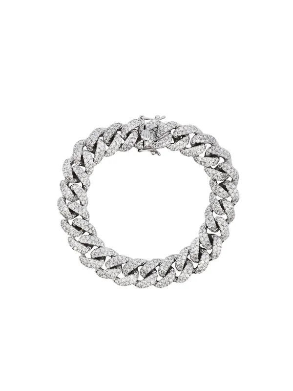 6.35ct Diamond 18K 10mm Cuban Chain Bracelet sold by Wish Fine Jewelry