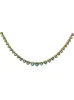 7.57ct Emerald 14K Gold Graduated Heart Cut Half Tennis Necklace sold by Wish Fine Jewelry