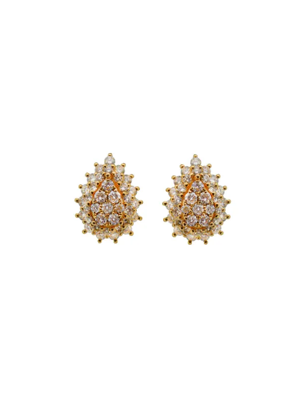 1.30ct Diamond 18K Gold Pear Pave Stud Earrings sold by Wish Fine Jewelry