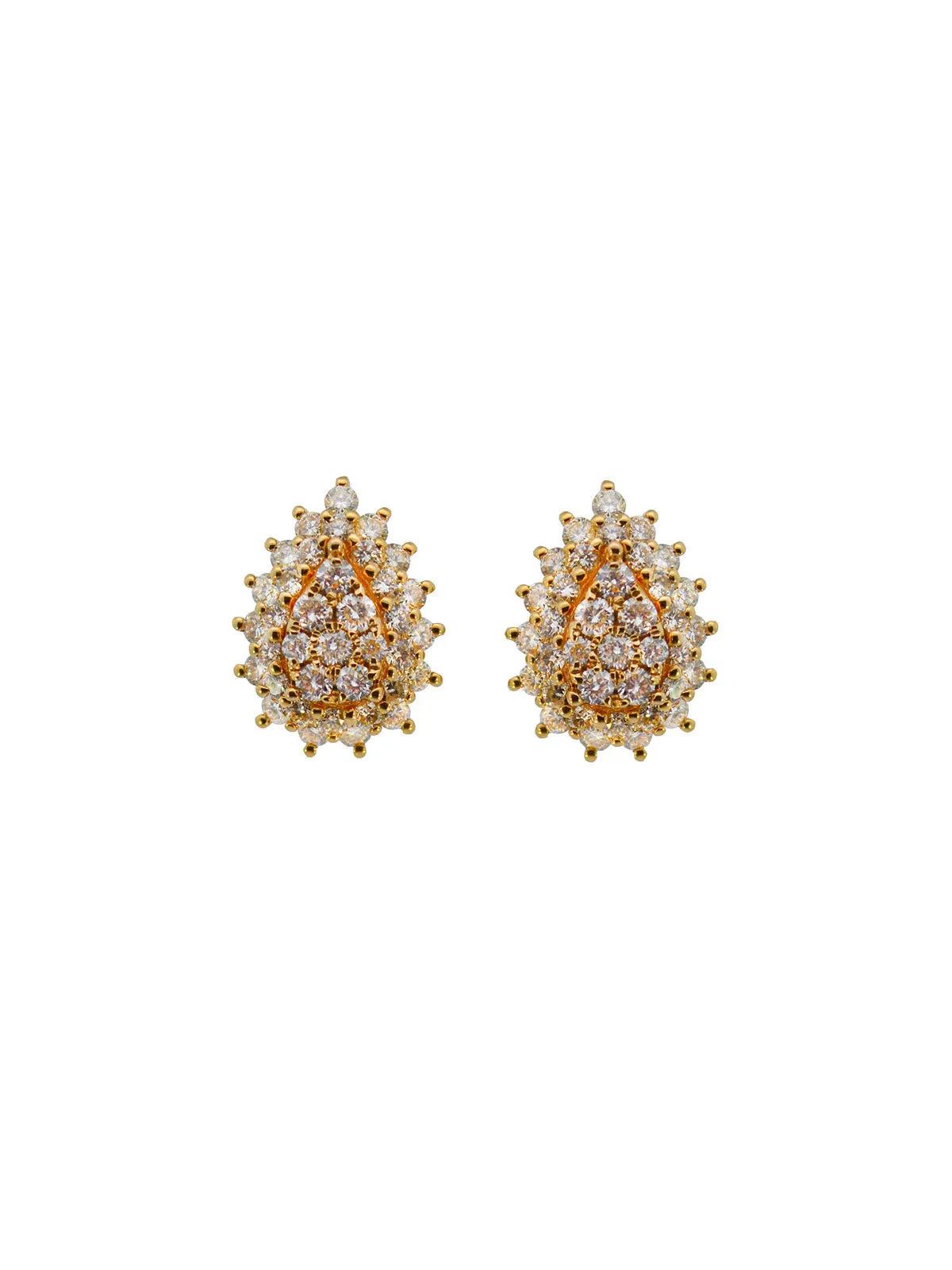 1.27ct Diamond 18K Gold Pear Pave Stud Earrings sold by Wish Fine Jewelry