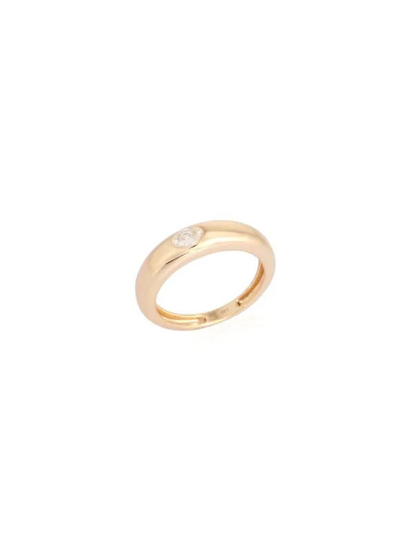 0.23ct Diamond 14K Gold Oval Cut Solitaire Thin Dome Ring sold by Wish Fine Jewelry