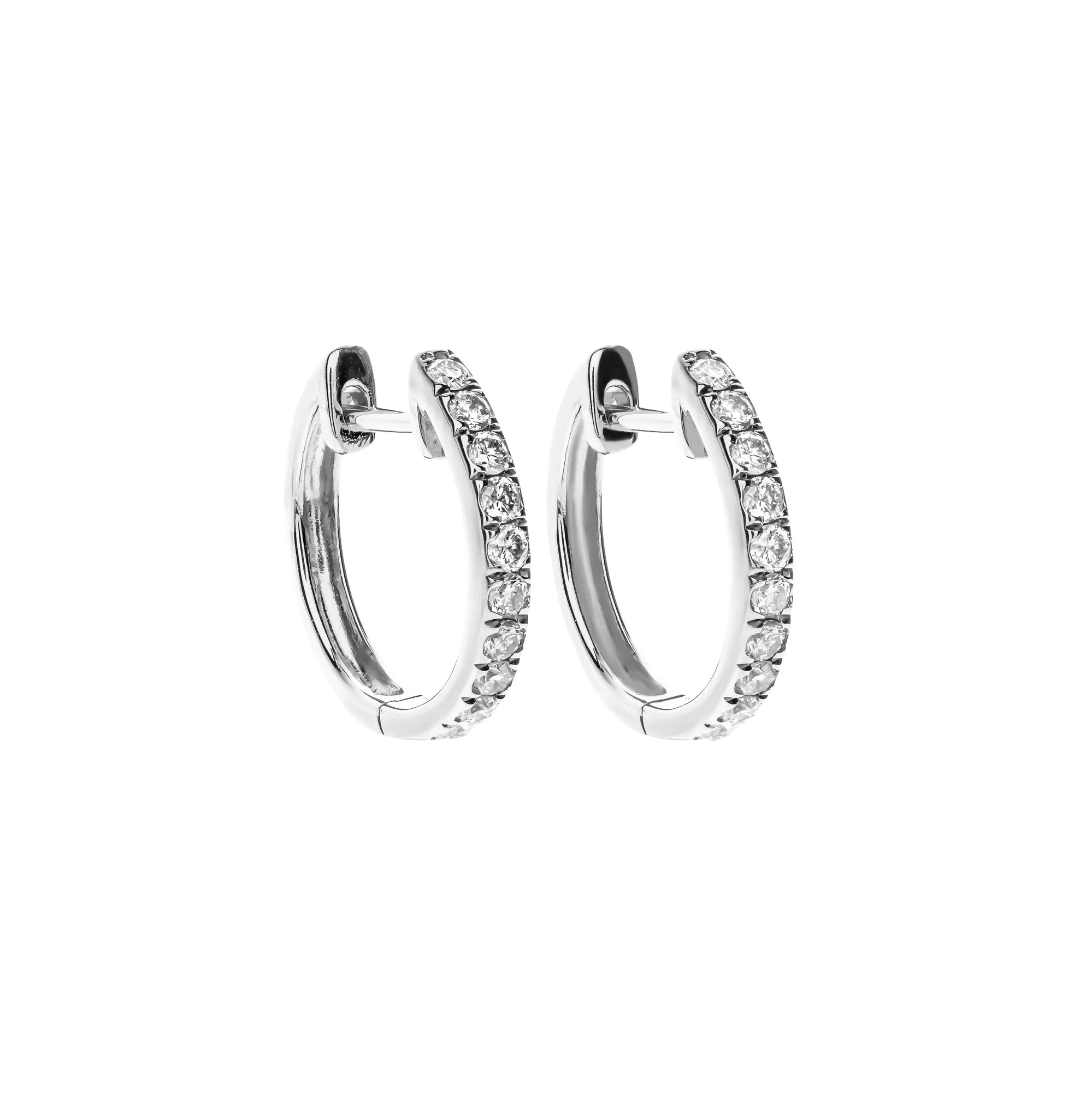 0.46ct Diamond 18K Gold Huggie Hoop Earrings sold by Wish Fine Jewelry product image thumbnail 2