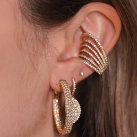 0.95ct Diamond 18K Gold Five Row Ear Cuff sold by Wish Fine Jewelry product image thumbnail 4