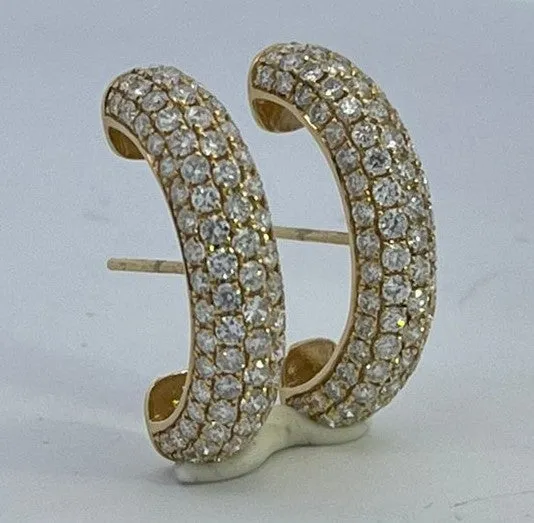 3.34cts Diamond 18K Gold Suspender Bar Earrings sold by Wish Fine Jewelry product image thumbnail 3