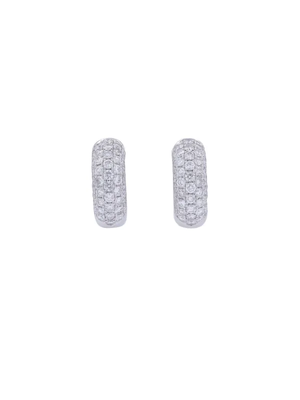 2.0ct Diamond 18K Gold Chunky Pave Huggie Hoop Earrings sold by Wish Fine Jewelry