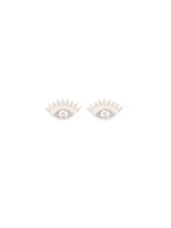 0.13ct Diamond 14K Gold Evil Eye Dainty Stud sold by Wish Fine Jewelry