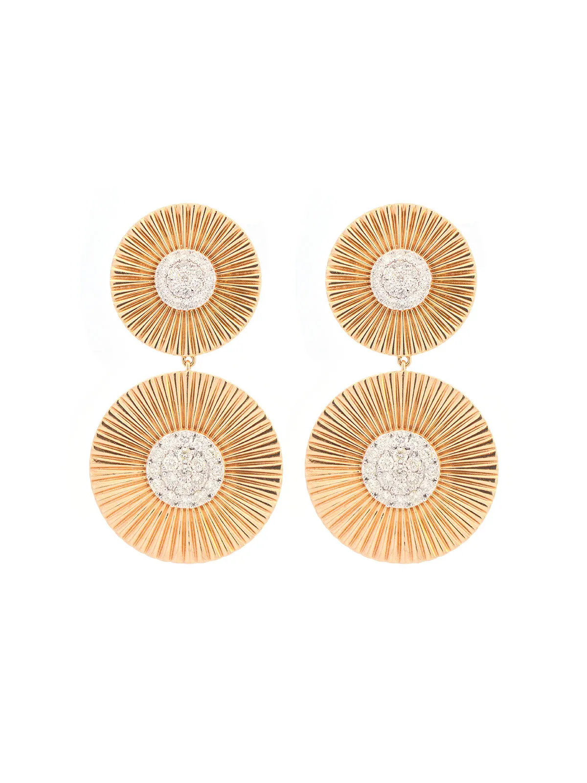 3.15ct Diamond 14K Gold Textured Statement Earrings sold by Wish Fine Jewelry