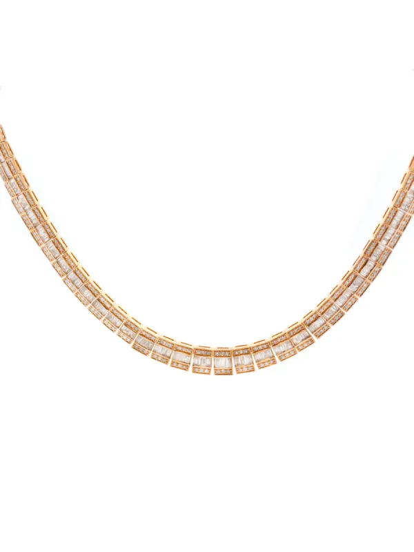 11.75ct Diamond 14K Gold Invisible Set Tennis Necklace sold by Wish Fine Jewelry