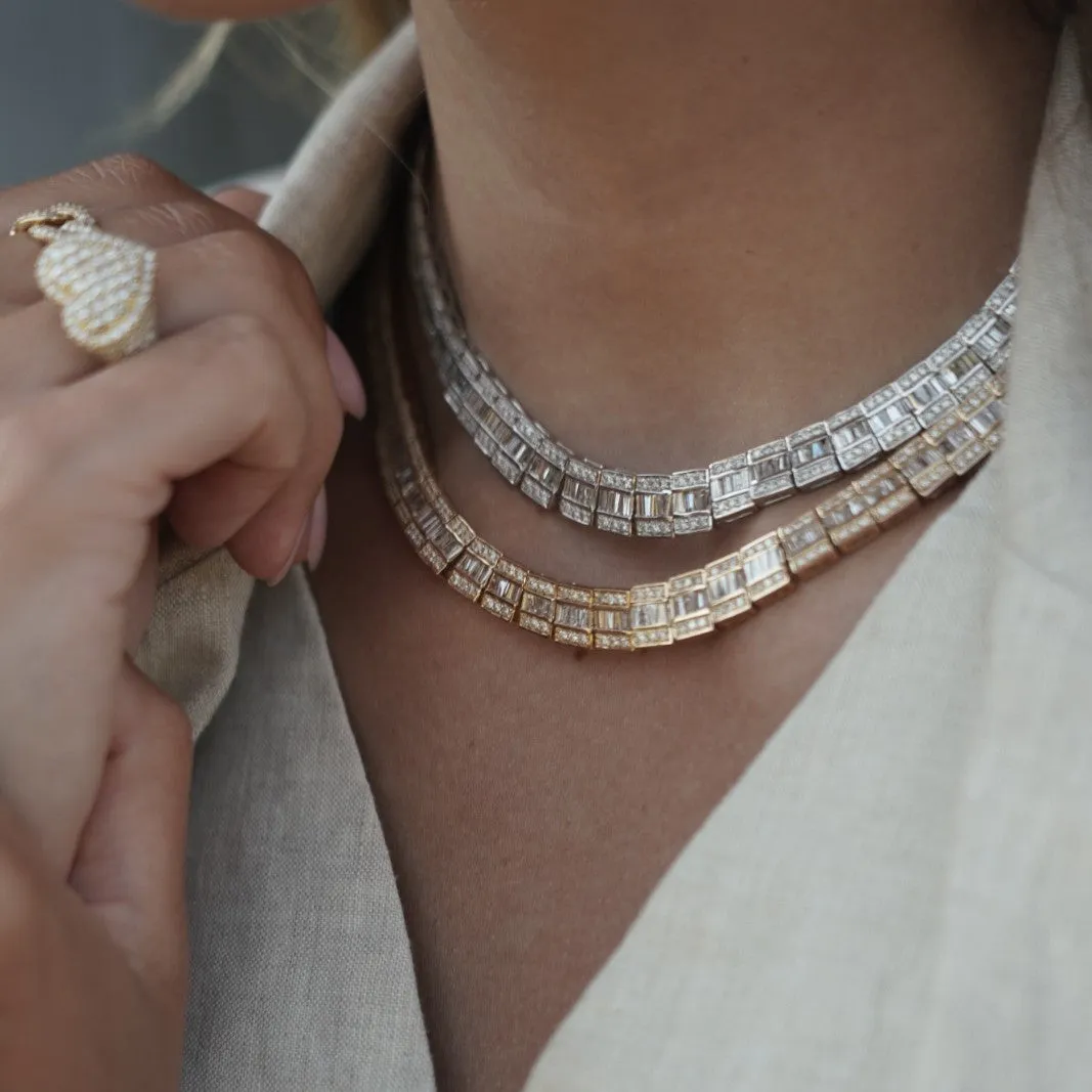 11.75ct Diamond 14K Gold Invisible Set Tennis Necklace sold by Wish Fine Jewelry product image thumbnail 3