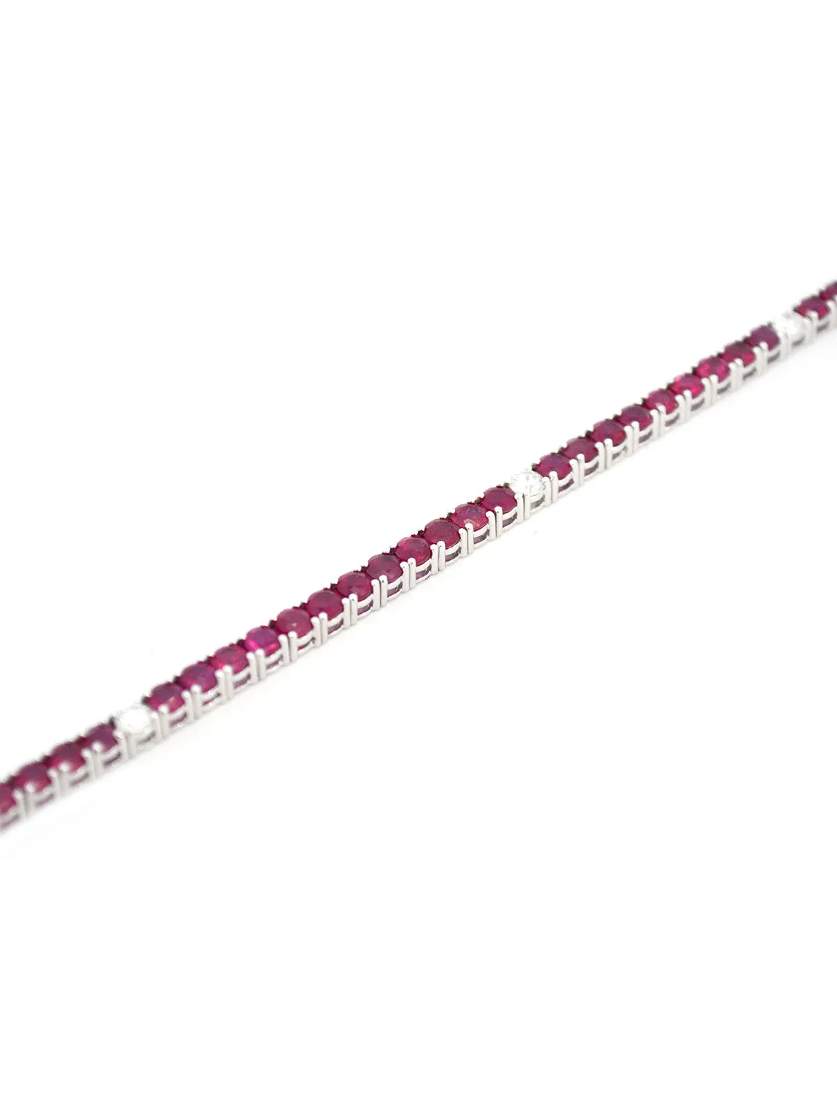 8.05ct Diamond Ruby 18K Gold Tennis Bracelet sold by Wish Fine Jewelry