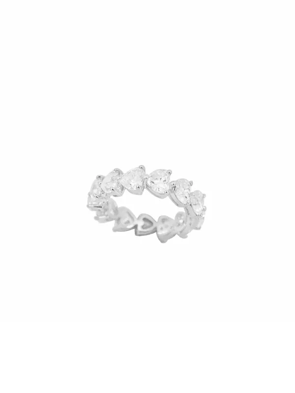 6.57ct Diamond 18K Gold Heart Eternity Ring sold by Wish Fine Jewelry
