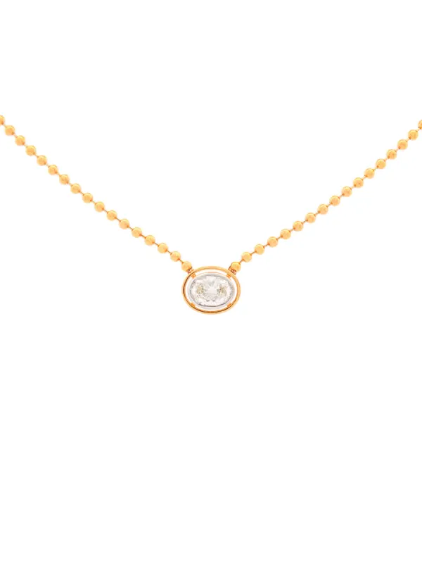 0.58ct Diamond 18K Gold Oval Bead Necklace sold by Wish Fine Jewelry