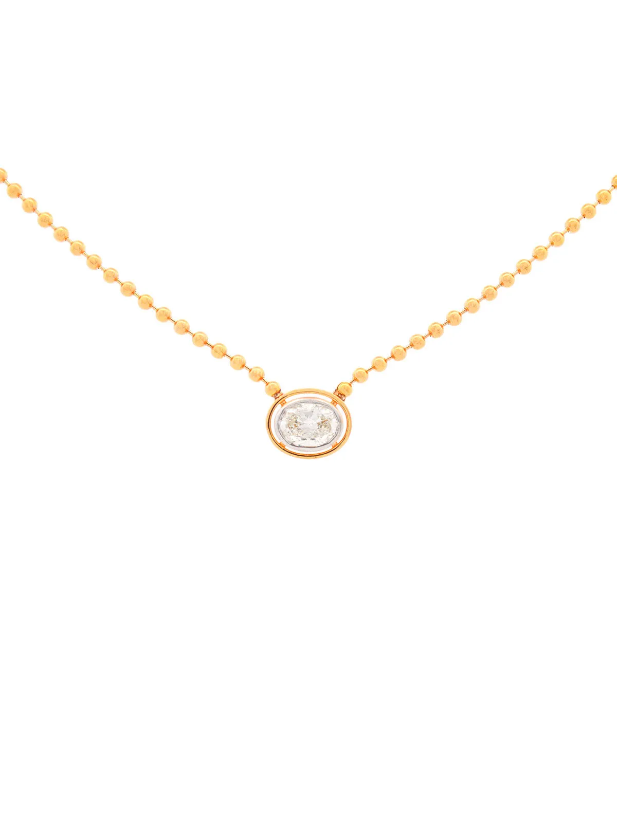 0.58ct Diamond 18K Gold Oval Bead Necklace sold by Wish Fine Jewelry
