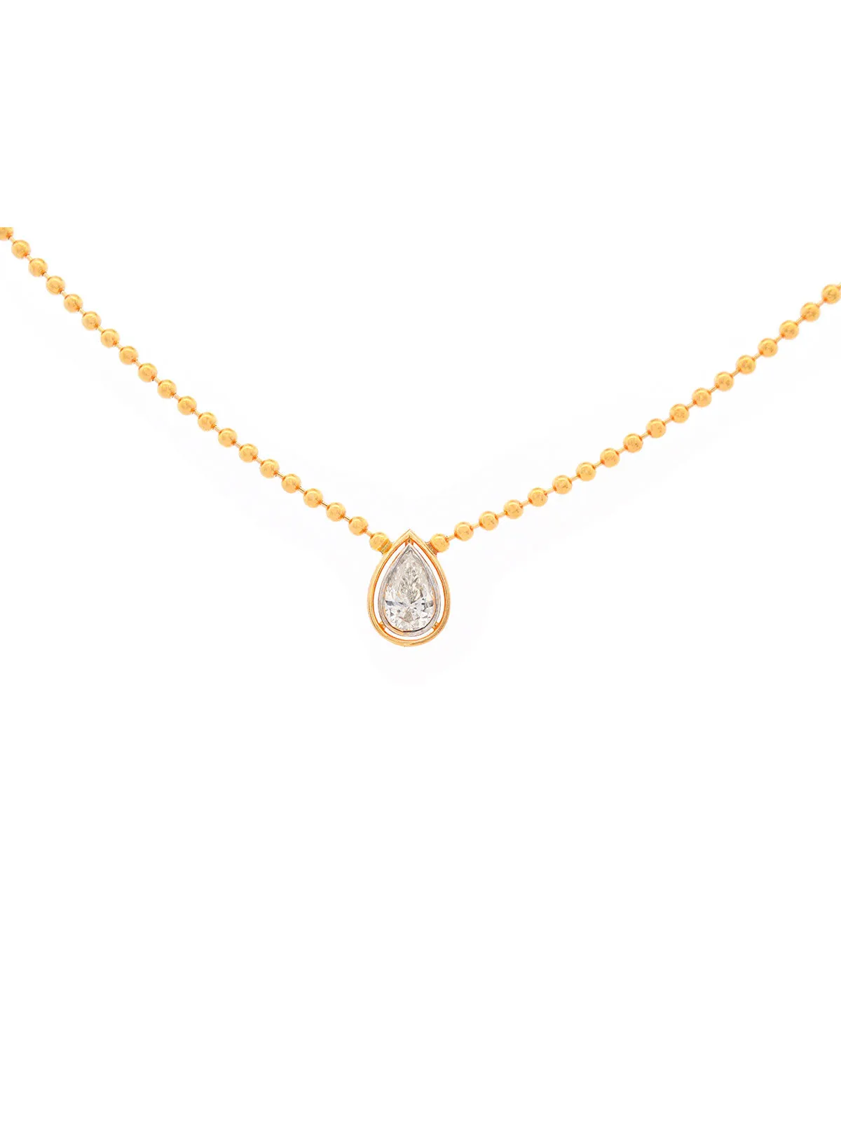 0.53ct Diamond 14K Gold Pear Bead Necklace sold by Wish Fine Jewelry