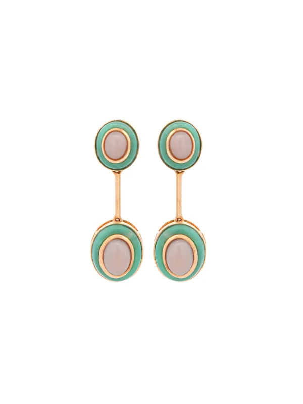 6.01ct Chrysoprase Opal 14K Gold Drop Earrings sold by Wish Fine Jewelry