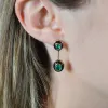 5.20ct Emerald Onyx 14K Gold Drop Earrings sold by Wish Fine Jewelry
