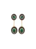 5.20ct Emerald Onyx 14K Gold Drop Earrings sold by Wish Fine Jewelry