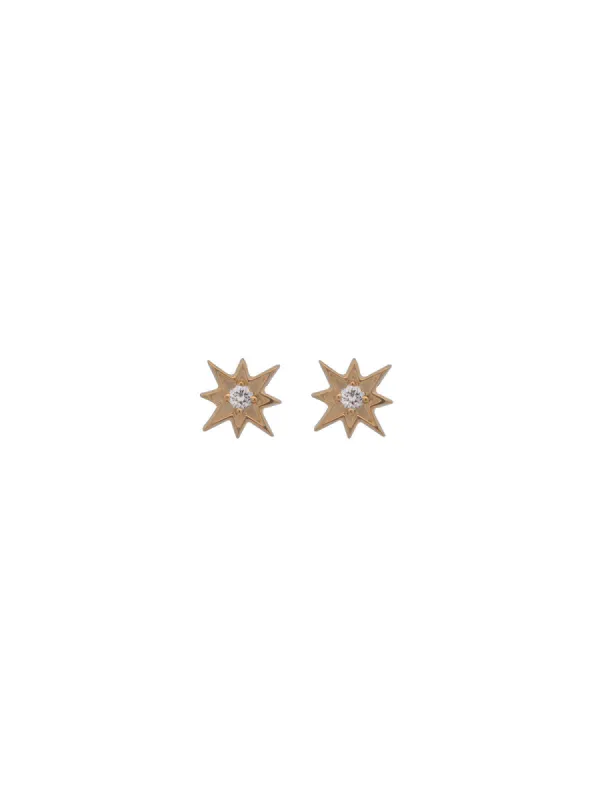 0.04ct Diamond 14K Gold North Star Dainty Stud sold by Wish Fine Jewelry
