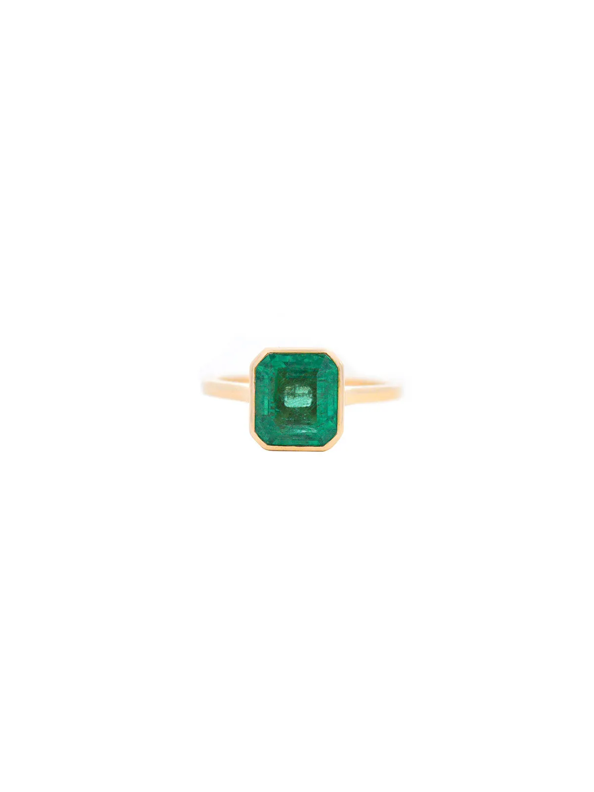 2.74ct Emerald 14K Gold Bezel Ring sold by Wish Fine Jewelry product image thumbnail 2