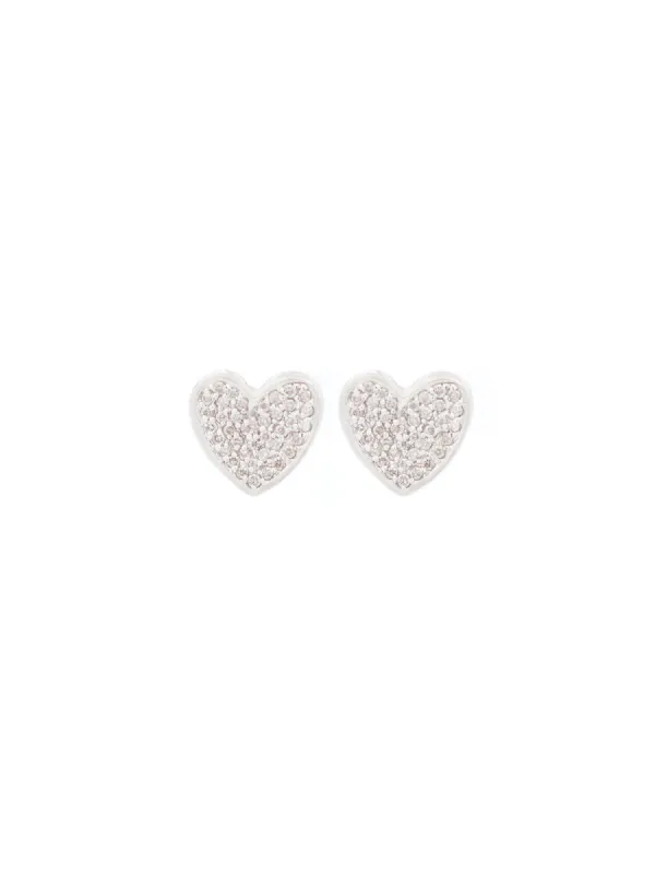 0.38ct Diamond 14K Gold Dainty Pave Heart Stud sold by Wish Fine Jewelry