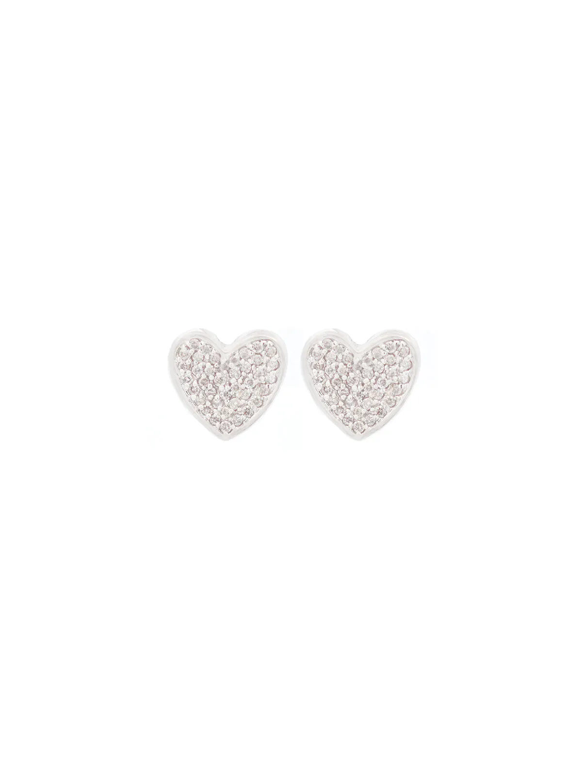 0.38ct Diamond 14K Gold Dainty Pave Heart Stud sold by Wish Fine Jewelry