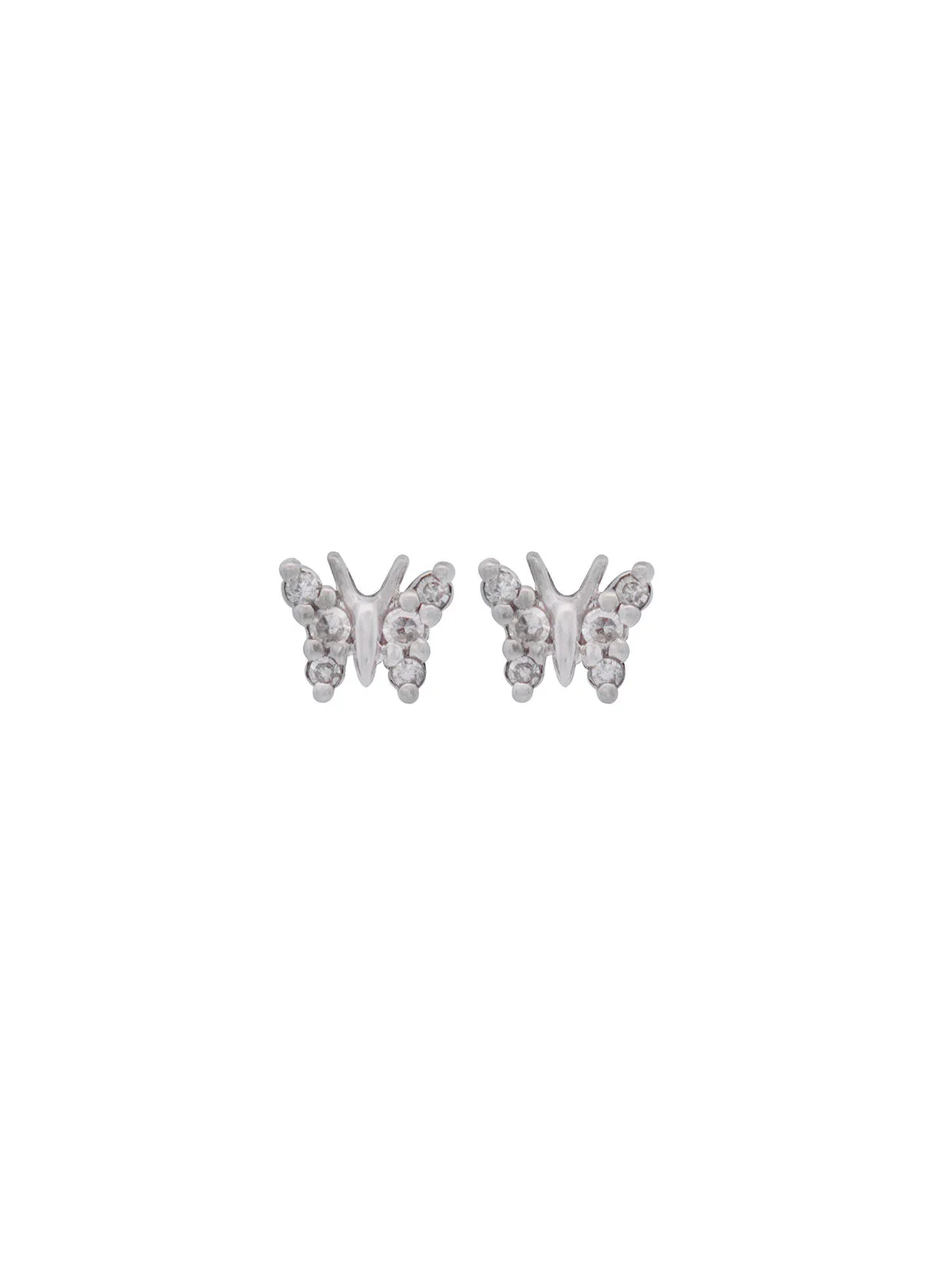 0.10ct Diamond 14K Gold Dainty Butterfly Stud Earrings sold by Wish Fine Jewelry product image thumbnail 2